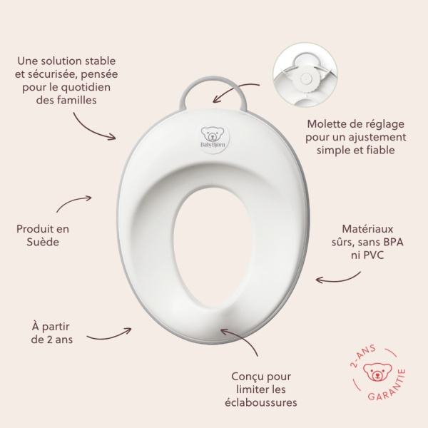 Réducteur de toilette blanc et gris Babybjorn