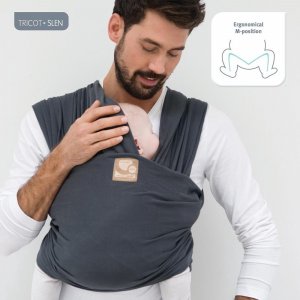 Écharpe de portage tricot-slen bio dark grey Babylonia