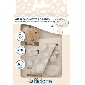 Attache sucette anatomique beige Biolane