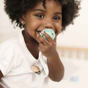 Attache sucette ronde beige Biolane