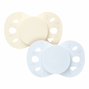 Lot de 2 sucettes anatomiques 0-6 mois essentielle bleu et beige Biolane