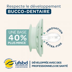 Lot de 2 sucettes anatomiques 6-18 mois essentielle bleu et beige Biolane