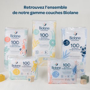 Couches bébé écologiques taille 4 - 44 couches Biolane