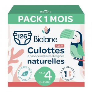 Couches culottes bébé taille 4 pack 1 mois 126 couches Biolane