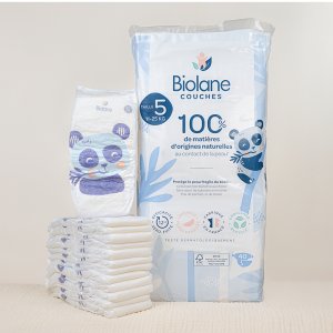 Couches bébé taille 5 pack 1 mois 120 couches Biolane