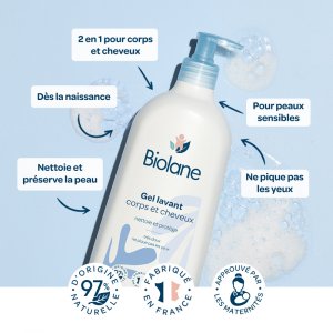 Gel lavant corps et cheveux 750ml Biolane