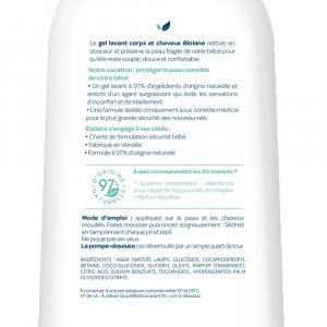 Gel lavant corps et cheveux 350ml Biolane