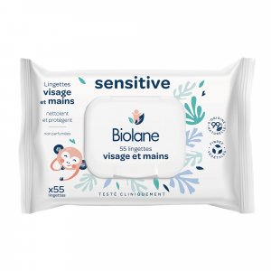 Lingettes bébé sensitives x55 Biolane