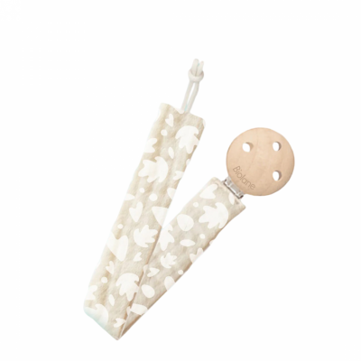 Attache sucette ronde beige