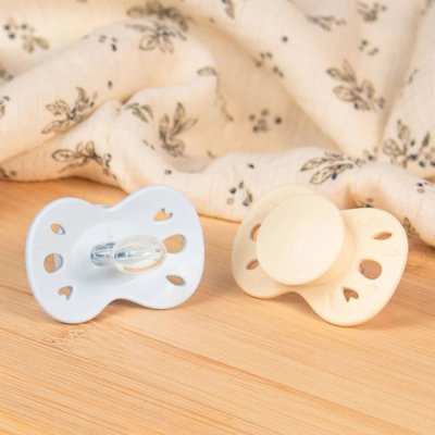 Lot de 2 sucettes anatomiques 6-18 mois essentielle bleu et beige