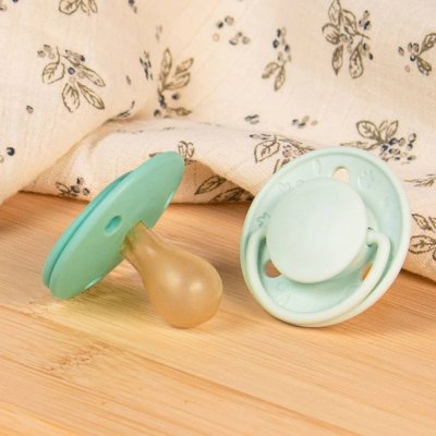 Lot de 2 sucettes rondes 6 mois+ originale vert clair et foncé