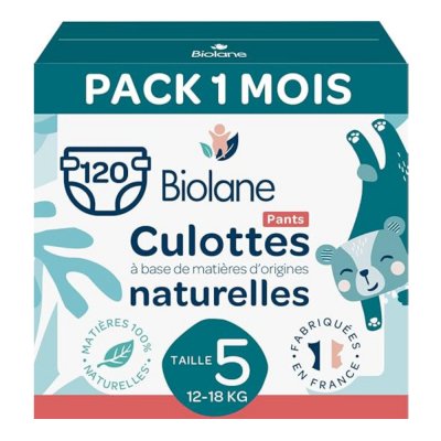 Couches culottes bébé taille 5 pack 1 mois 120 couches