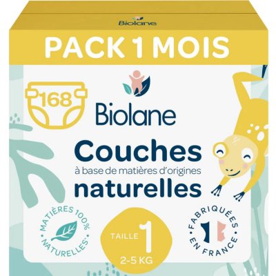 Couches bébé taille 1 pack 1 mois 168 couches
