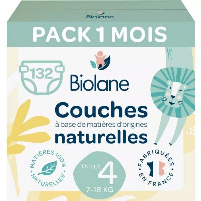 Couches bébé taille 4 pack 1 mois 132 couches