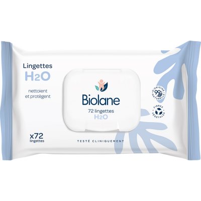 Lingettes bébé h2o x72