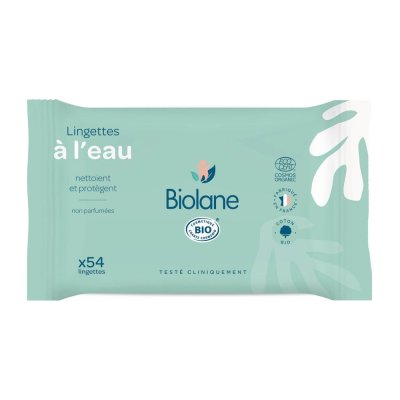 Lingettes à l'eau bébé bio x54
