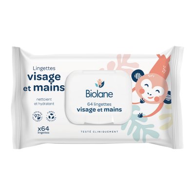 Lingettes bébé visage et mains x64