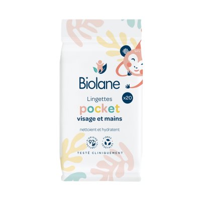 Lingettes bébé visage et mains pocket x20