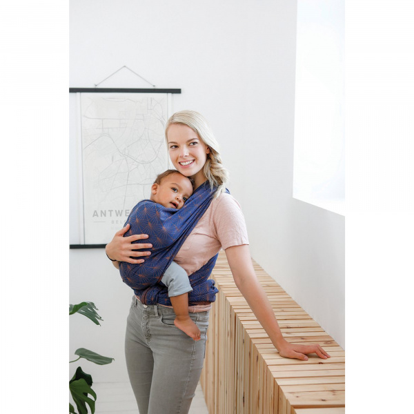 Écharpe de portage tricot-slen ornate blue Babylonia