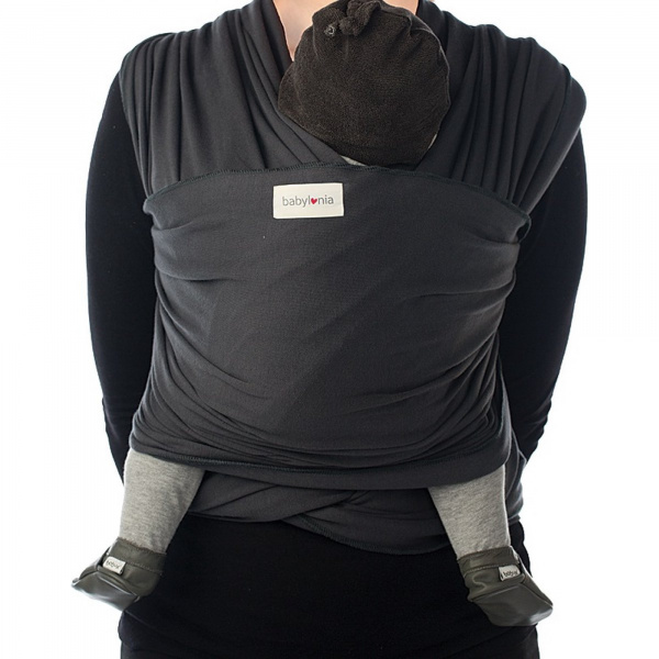 Écharpe de portage tricot-slen bio dark grey Babylonia