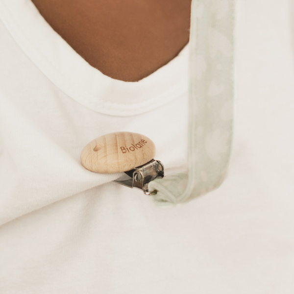 Attache sucette ronde beige Biolane