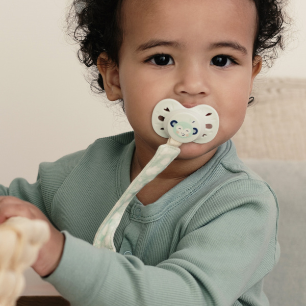 Attache sucette anatomique beige Biolane