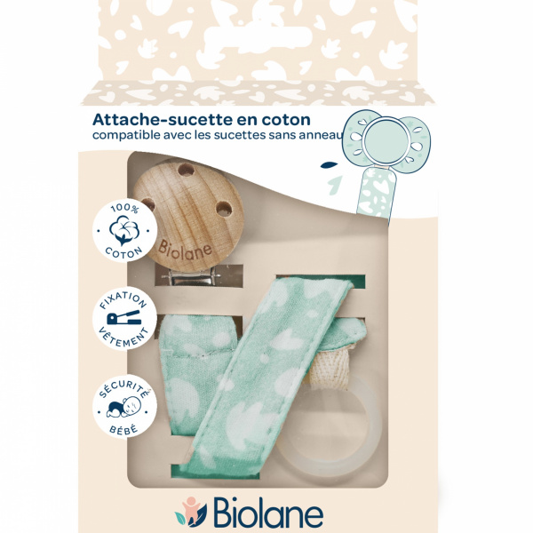 Attache sucette anatomique beige Biolane