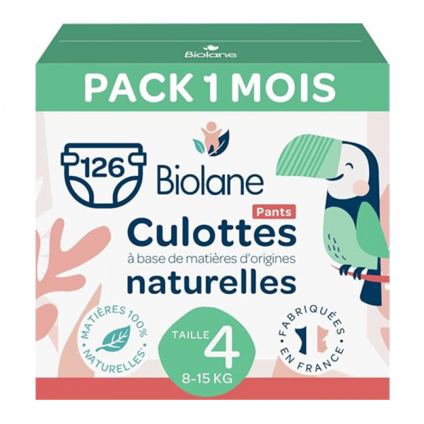 Couches culottes bébé taille 4 pack 1 mois 126 couches Biolane