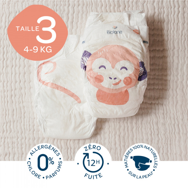 Couches bébé taille 1 pack 1 mois 168 couches Biolane