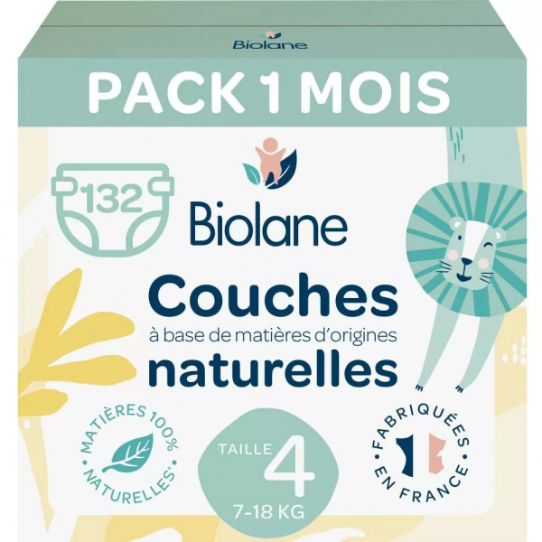 Couches bébé taille 1 pack 1 mois 168 couches Biolane