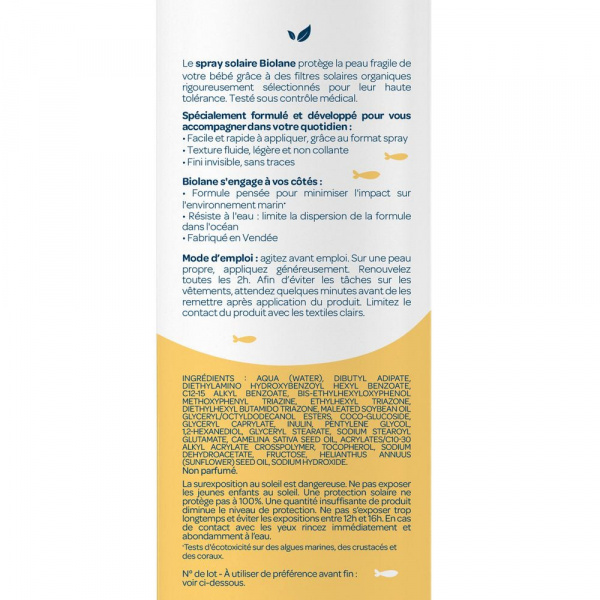 Spray solaire 200 ml Biolane