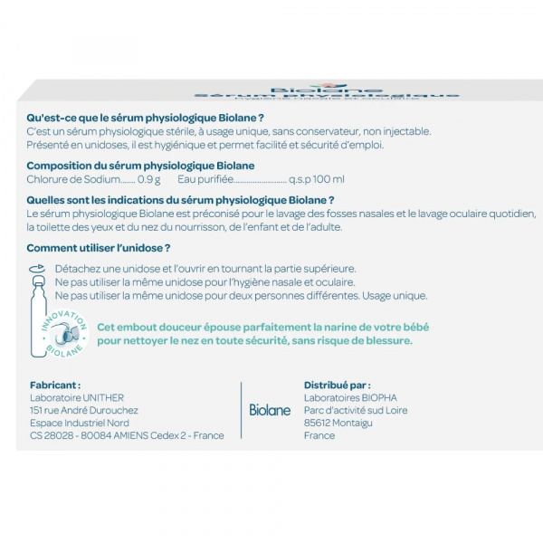Sérums physiologiques bébé 30 x 5ml Biolane