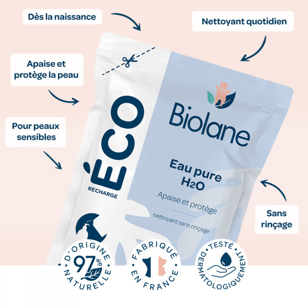 Eco-recharge eau pure h2o 400ml Biolane