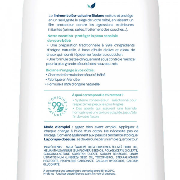 Liniment oléo-calcaire 700ml Biolane