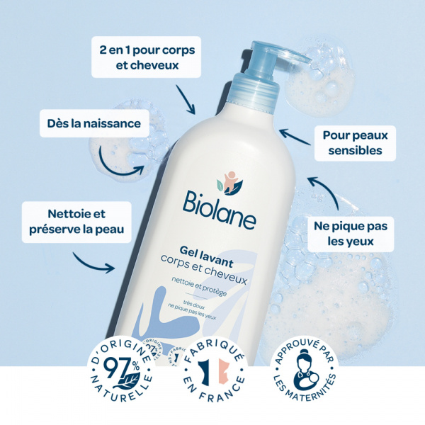 Gel lavant corps et cheveux 750ml Biolane