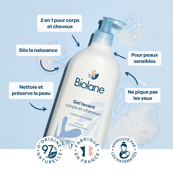 Gel lavant corps et cheveux 350ml Biolane