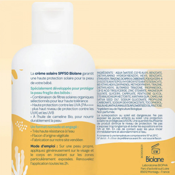 Crème solaire enfant 100ml Biolane