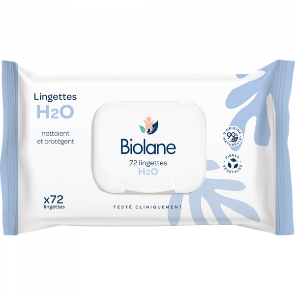 Lingettes bébé h2o x72 Biolane