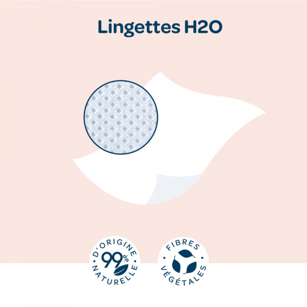 Lingettes bébé h2o x72 Biolane
