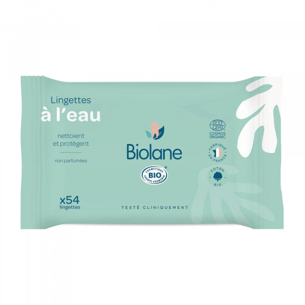 Lingettes à l'eau bébé bio x54 Biolane