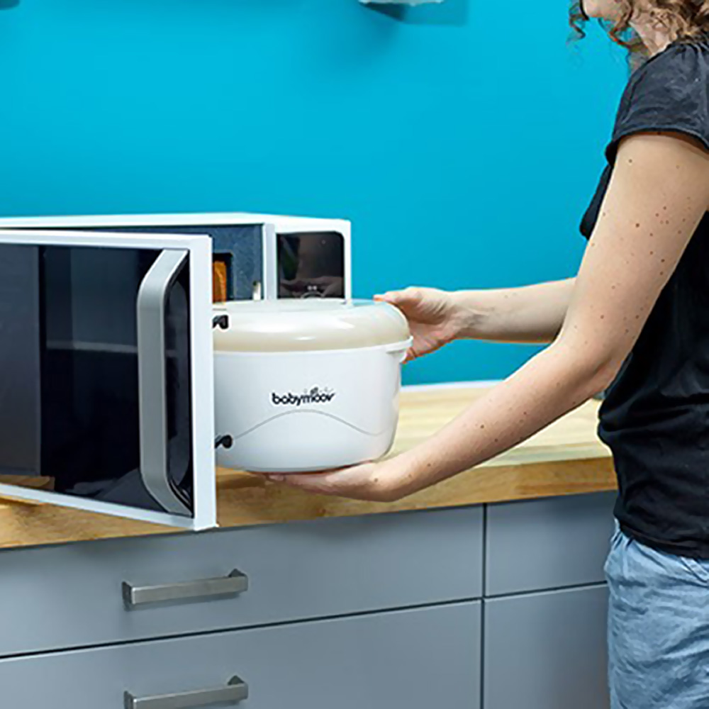 Stérilisateur biberon micro ondes cream de Babymoov sur allobébé