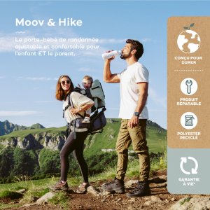 Porte bébé de randonnée moov & hike vert sauge Babymoov