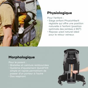 Porte bébé de randonnée moov & hike vert sauge Babymoov