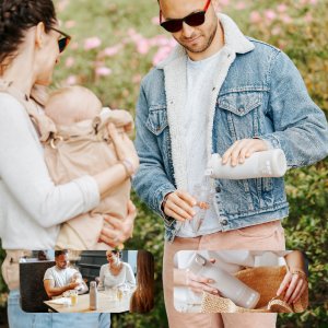 Chauffe biberon nomade moov and feed minéral beige Babymoov