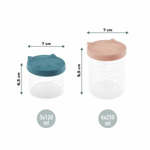 Lot de 9 pots de conservation en verre isy bowls - 6 x 250 + 3 x 120 ml Babymoov