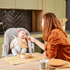 Cuillère de dentition 2 en 1 bébé silicone beige Babymoov