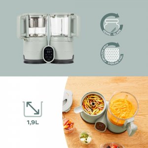 Robot cuiseur bébé nutribaby glass celadon green avec 2 babybols 250 ml Babymoov