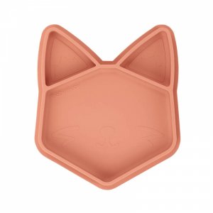 Assiette compartimentée en silicone isy renard terracotta Babymoov