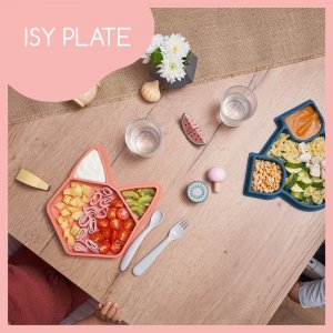 Assiette compartimentée en silicone isy renard terracotta Babymoov