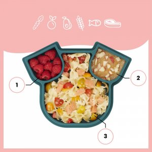 Assiette compartimentée en silicone isy chien bleu Babymoov